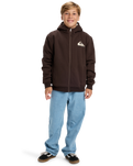 The Quiksilver Boys Boys Sherpa Zip Fleece Jacket in Chocolate Brown