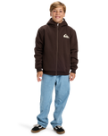The Quiksilver Boys Boys Sherpa Zip Fleece Jacket in Chocolate Brown
