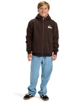 The Quiksilver Boys Boys Sherpa Zip Fleece Jacket in Chocolate Brown