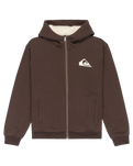 The Quiksilver Boys Boys Sherpa Zip Fleece Jacket in Chocolate Brown