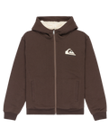 The Quiksilver Boys Boys Sherpa Zip Fleece Jacket in Chocolate Brown
