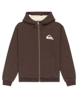 The Quiksilver Boys Boys Sherpa Zip Fleece Jacket in Chocolate Brown