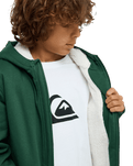 The Quiksilver Boys Boys Sherpa Zip Fleece Jacket in Forest
