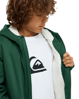 The Quiksilver Boys Boys Sherpa Zip Fleece Jacket in Forest