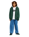 The Quiksilver Boys Boys Sherpa Zip Fleece Jacket in Forest