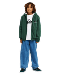The Quiksilver Boys Boys Sherpa Zip Fleece Jacket in Forest