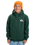 The Quiksilver Boys Boys Sherpa Zip Fleece Jacket in Trekking Green