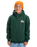 The Quiksilver Boys Boys Sherpa Zip Fleece Jacket in Trekking Green