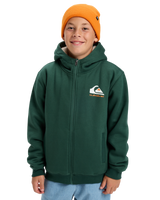 The Quiksilver Boys Boys Sherpa Zip Fleece Jacket in Trekking Green