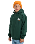 The Quiksilver Boys Boys Sherpa Zip Fleece Jacket in Trekking Green