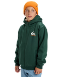 The Quiksilver Boys Boys Sherpa Zip Fleece Jacket in Trekking Green