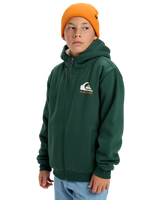 The Quiksilver Boys Boys Sherpa Zip Fleece Jacket in Trekking Green