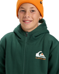 The Quiksilver Boys Boys Sherpa Zip Fleece Jacket in Trekking Green