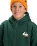 The Quiksilver Boys Boys Sherpa Zip Fleece Jacket in Trekking Green