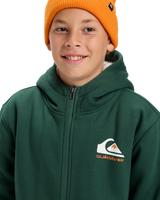 The Quiksilver Boys Boys Sherpa Zip Fleece Jacket in Trekking Green