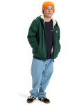 The Quiksilver Boys Boys Sherpa Zip Fleece Jacket in Trekking Green