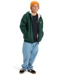 The Quiksilver Boys Boys Sherpa Zip Fleece Jacket in Trekking Green