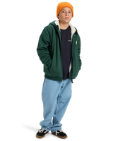 The Quiksilver Boys Boys Sherpa Zip Fleece Jacket in Trekking Green