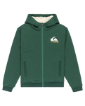 The Quiksilver Boys Boys Sherpa Zip Fleece Jacket in Trekking Green
