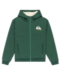 The Quiksilver Boys Boys Sherpa Zip Fleece Jacket in Trekking Green