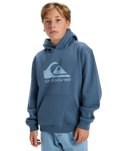 The Quiksilver Boys Boys Comp Logo Hoodie in China Blue
