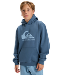 The Quiksilver Boys Boys Comp Logo Hoodie in China Blue