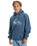 The Quiksilver Boys Boys Comp Logo Hoodie in China Blue