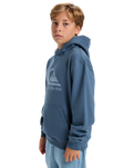 The Quiksilver Boys Boys Comp Logo Hoodie in China Blue