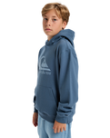 The Quiksilver Boys Boys Comp Logo Hoodie in China Blue