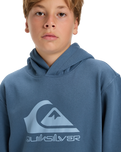 The Quiksilver Boys Boys Comp Logo Hoodie in China Blue