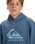 The Quiksilver Boys Boys Comp Logo Hoodie in China Blue
