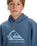 The Quiksilver Boys Boys Comp Logo Hoodie in China Blue