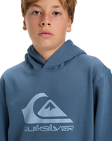 The Quiksilver Boys Boys Comp Logo Hoodie in China Blue