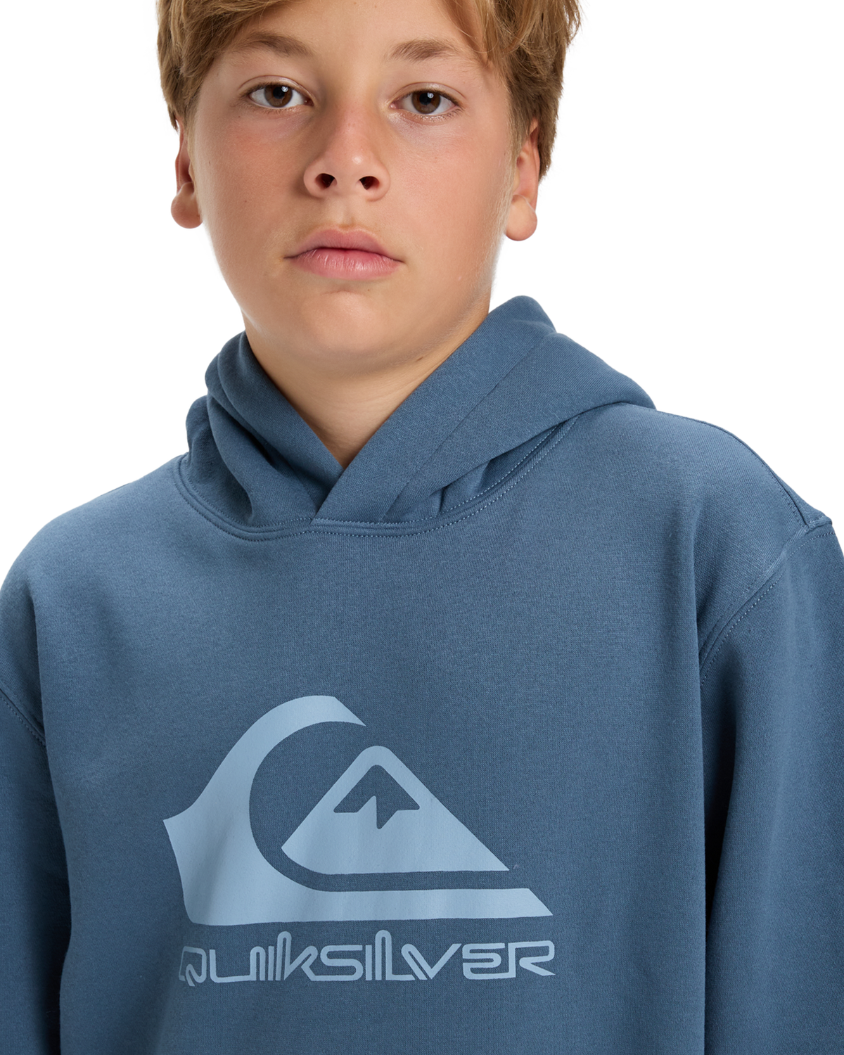 The Quiksilver Boys Boys Comp Logo Hoodie in China Blue