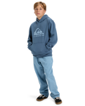 The Quiksilver Boys Boys Comp Logo Hoodie in China Blue