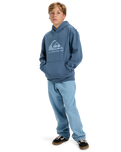 The Quiksilver Boys Boys Comp Logo Hoodie in China Blue