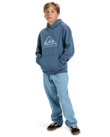 The Quiksilver Boys Boys Comp Logo Hoodie in China Blue