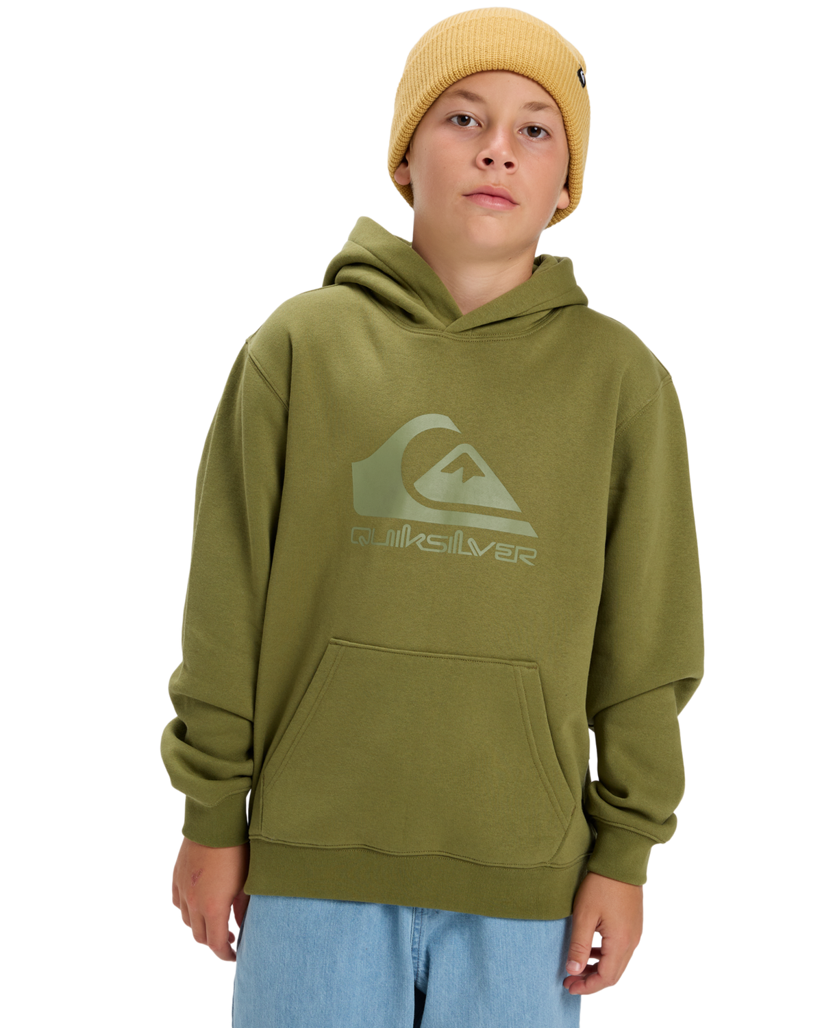 Boys Comp Logo Hoodie in Loden Green