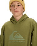 Boys Comp Logo Hoodie in Loden Green