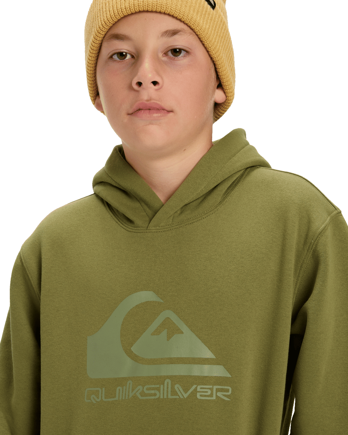 Boys Comp Logo Hoodie in Loden Green