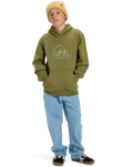 Boys Comp Logo Hoodie in Loden Green