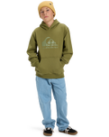 Boys Comp Logo Hoodie in Loden Green