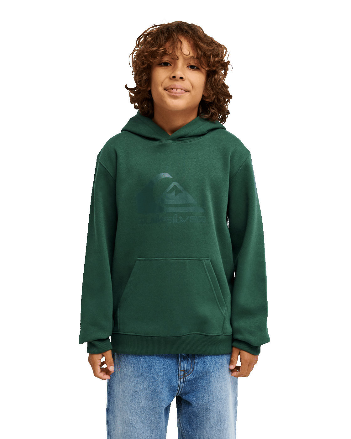 The Quiksilver Boys Boys Comp Logo Hoodie in Forest