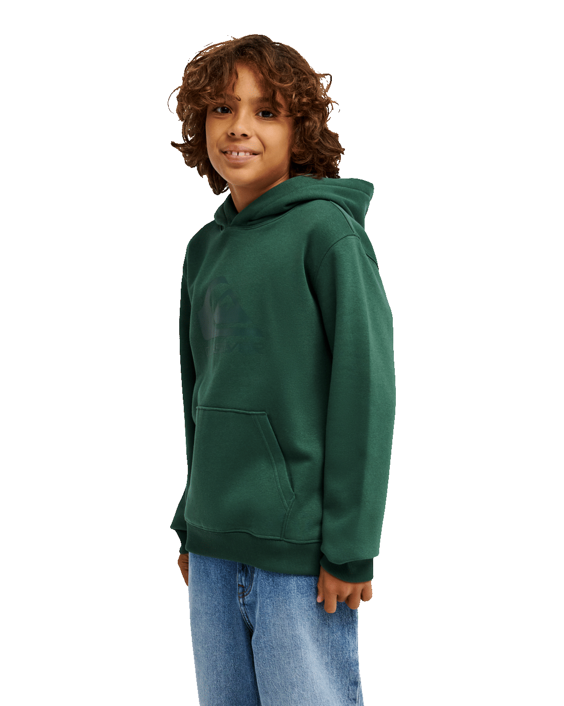 The Quiksilver Boys Boys Comp Logo Hoodie in Forest