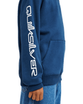The Quiksilver Boys Boys Omni Logo Hoodie in Dark Denim