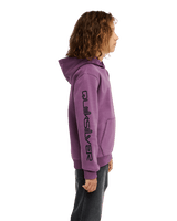 The Quiksilver Boys Boys Omni Logo Hoodie in Grape Jam
