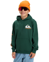 The Quiksilver Boys Boys Omni Logo Hoodie in Trekking Green