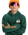 The Quiksilver Boys Boys Omni Logo Hoodie in Trekking Green