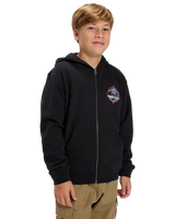 Boys Graphic Zip Hoodie in Black