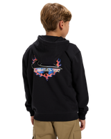 Boys Graphic Zip Hoodie in Black